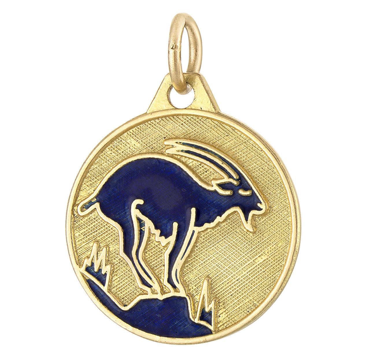 Vintage Enameled Capricorn 18K Gold Charm